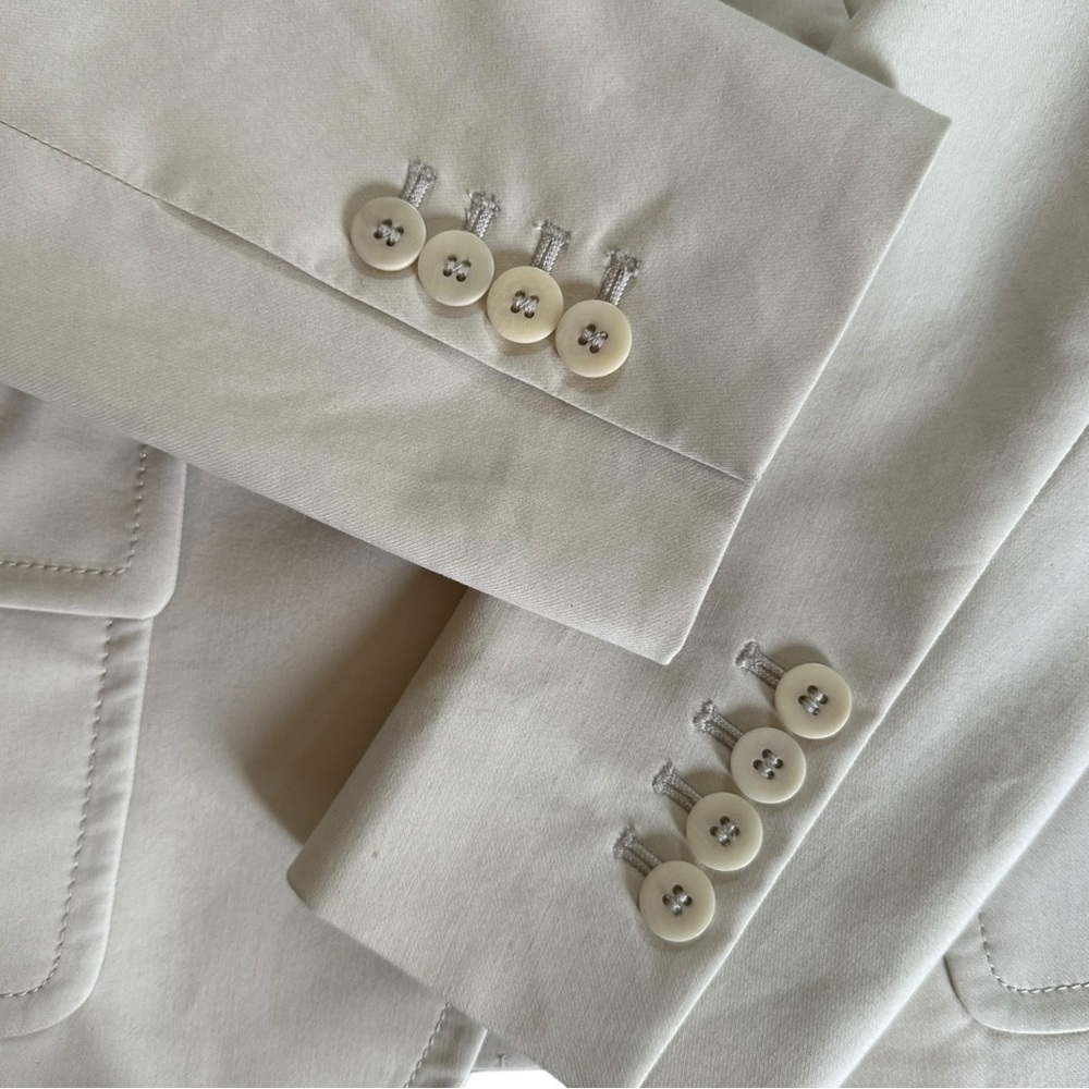 Talbots Petite Stretch Cotton Cream Blazer Size 2P ~ Suggest Retail $199 - Picture 7 of 12